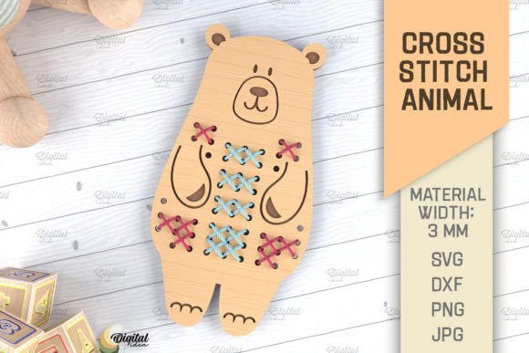 Cross Stitch Animals Laser Cut Bear SVG Review