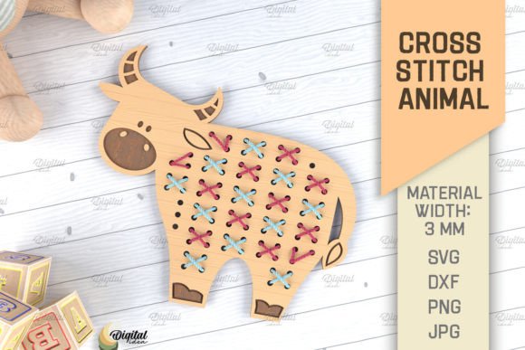 Cross Stitch Animals LaserCut Cow SVG Review